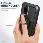 For Samsung Galaxy S20 3 in 1 PC + TPU Phone Case with Ring Holder(Black)