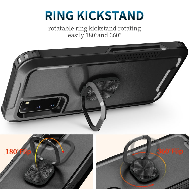 For Samsung Galaxy S20 3 in 1 PC + TPU Phone Case with Ring Holder(Black)