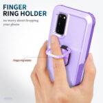 For Samsung Galaxy S20 3 in 1 PC + TPU Phone Case with Ring Holder(Purple)