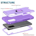 For Samsung Galaxy S20 3 in 1 PC + TPU Phone Case with Ring Holder(Purple)