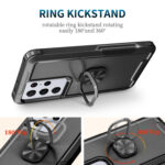 For Samsung Galaxy S21 Ultra 5G 3 in 1 PC + TPU Phone Case with Ring Holder(Black)