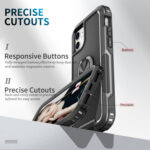 3 in 1 PC + TPU Phone Case with Ring Holder For iPhone 11(Black)