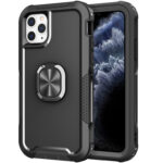 3 in 1 PC + TPU Phone Case with Ring Holder For iPhone 11 Pro(Black)