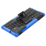 For Samsung Galaxy S22 Ultra 5G Tire Texture TPU + PC Phone Case with Holder(Blue)