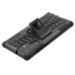 For Samsung Galaxy S22 Ultra 5G Tire Texture TPU + PC Phone Case with Holder(Black)