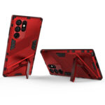 For Samsung Galaxy S22 Ultra 5G Punk Armor 2 in 1 PC + TPU Shockproof Phone Case with Invisible Holder(Red)