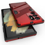 For Samsung Galaxy S22 Ultra 5G Punk Armor 2 in 1 PC + TPU Shockproof Phone Case with Invisible Holder(Red)