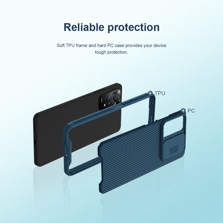 For Xiaomi Redmi Note 11 Pro Global / 11 Pro Global 5G / 11 Pro+ 5G India / 11E Pro 5G NILLKIN Black Mirror Pro Camshield PC Case (Black)