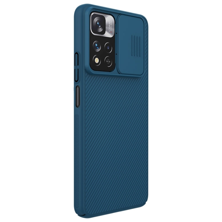 For Xiaomi Redmi Note 11 Pro Global / 11 Pro Global 5G / 11 Pro+ 5G India / 11E Pro 5G NILLKIN Black Mirror Pro Camshield PC Case (Peacock Blue)