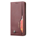 For Samsung Galaxy S22 Ultra 5G Knead Skin Texture Leather Phone Case(Wine Red)