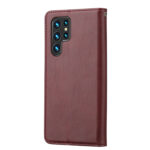 For Samsung Galaxy S22 Ultra 5G Knead Skin Texture Leather Phone Case(Wine Red)