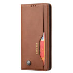 For Samsung Galaxy S22 Ultra 5G Knead Skin Texture Leather Phone Case(Brown)