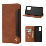 For Xiaomi Redmi Note 11 Skin Feel Splicing Leather Phone Case(Brown)