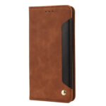 For Xiaomi Redmi Note 11 Skin Feel Splicing Leather Phone Case(Brown)