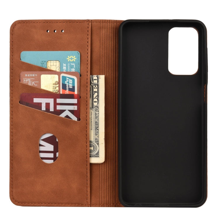 For Xiaomi Redmi Note 11 Skin Feel Splicing Leather Phone Case(Brown)