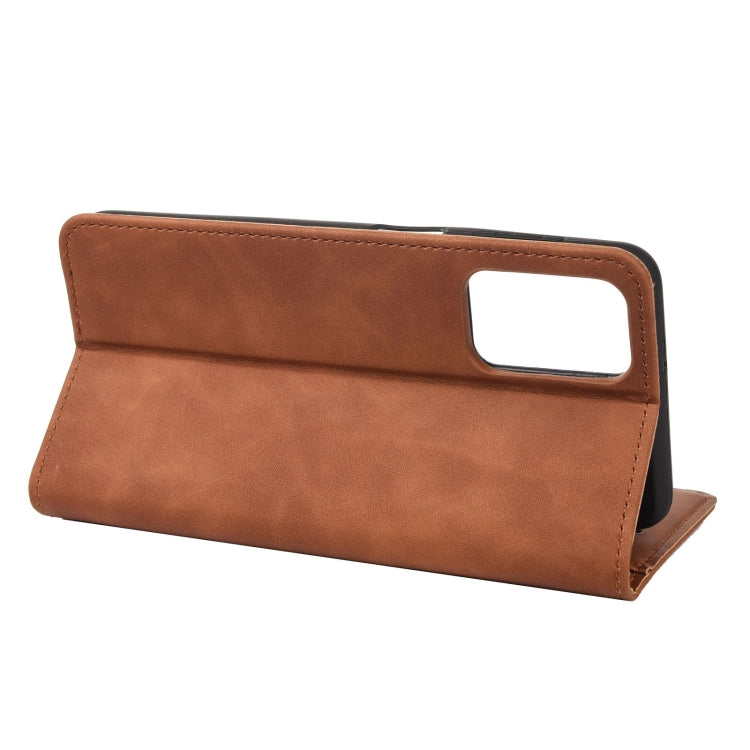 For Xiaomi Redmi Note 11 Skin Feel Splicing Leather Phone Case(Brown)