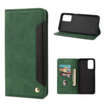 For Xiaomi Redmi Note 11 Skin Feel Splicing Leather Phone Case(Green)