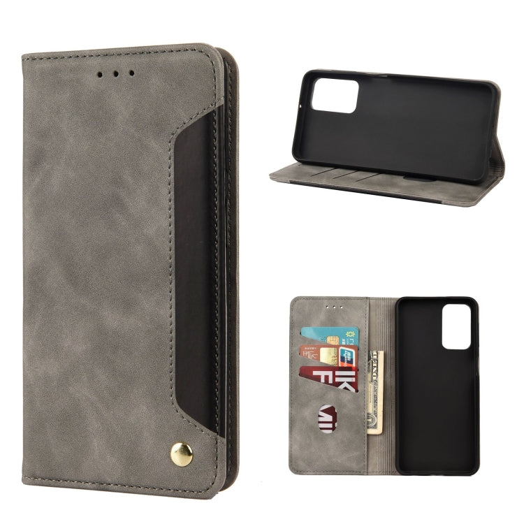 For Xiaomi Redmi Note 11 Skin Feel Splicing Leather Phone Case(Grey)