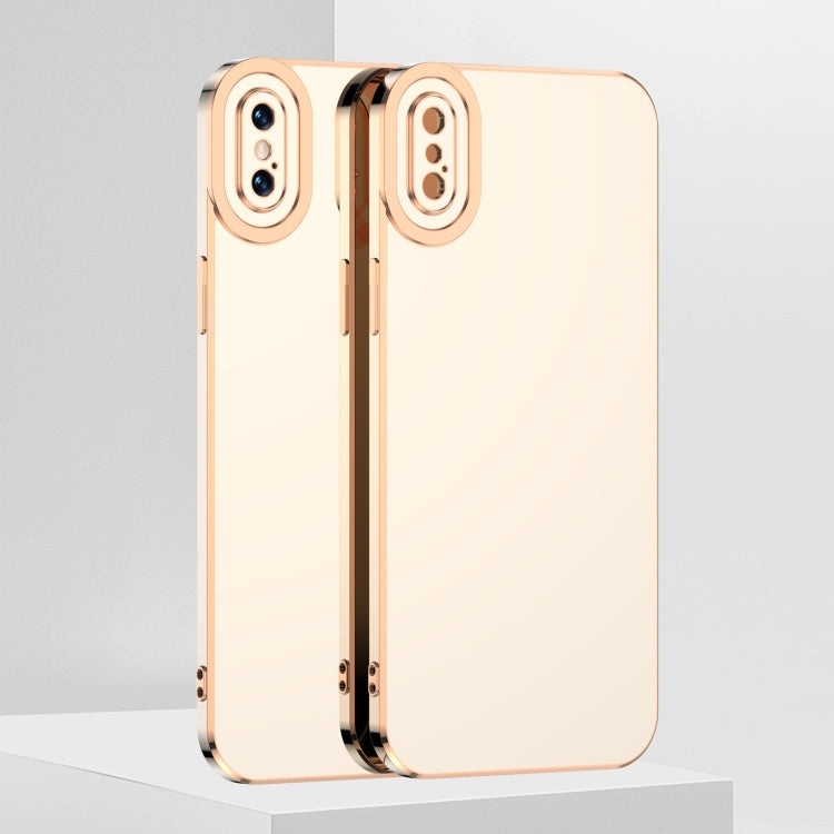 For iPhone X / XS 6D Electroplated TPU Phone Case(White)