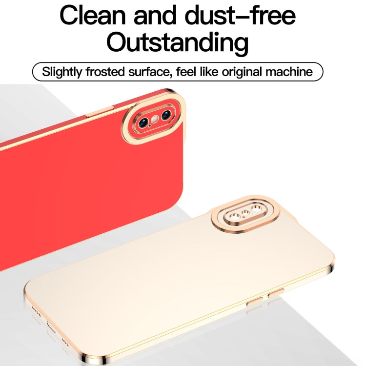 For iPhone X / XS 6D Electroplated TPU Phone Case(White)