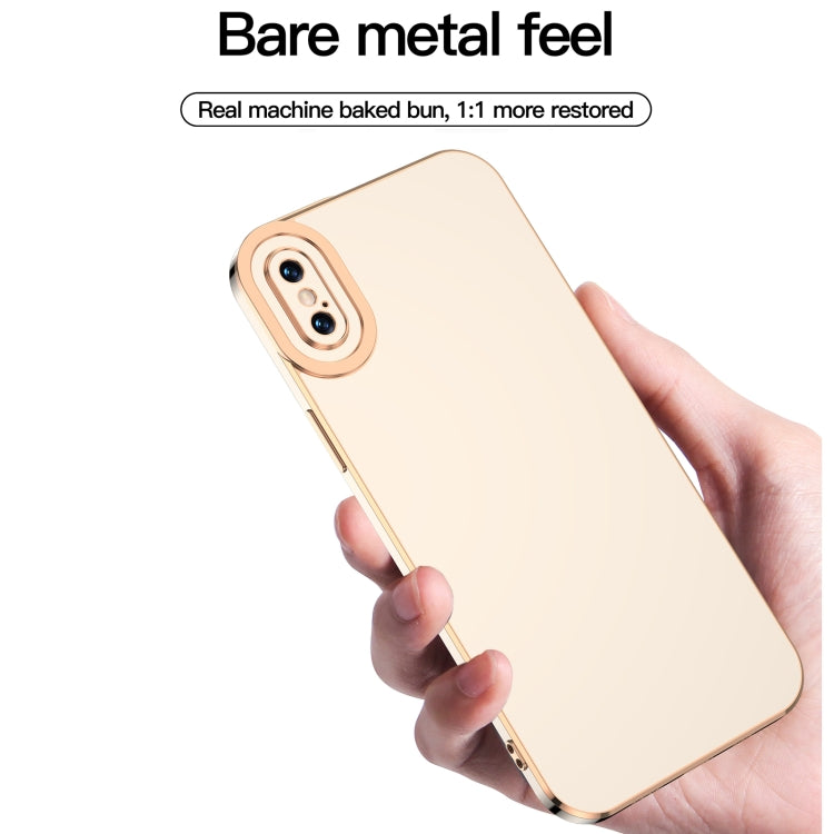 For iPhone X / XS 6D Electroplated TPU Phone Case(White)