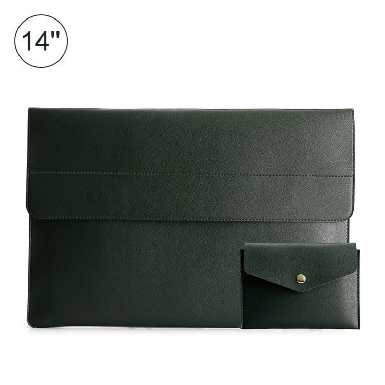 14 inch POFOKO Lightweight Waterproof Laptop Protective Bag(Dark Green)