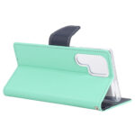 For Samsung Galaxy S22 Ultra 5G GOOSPERY FANCY DIARY Cross Texture Leather Phone Case(Mint Green)