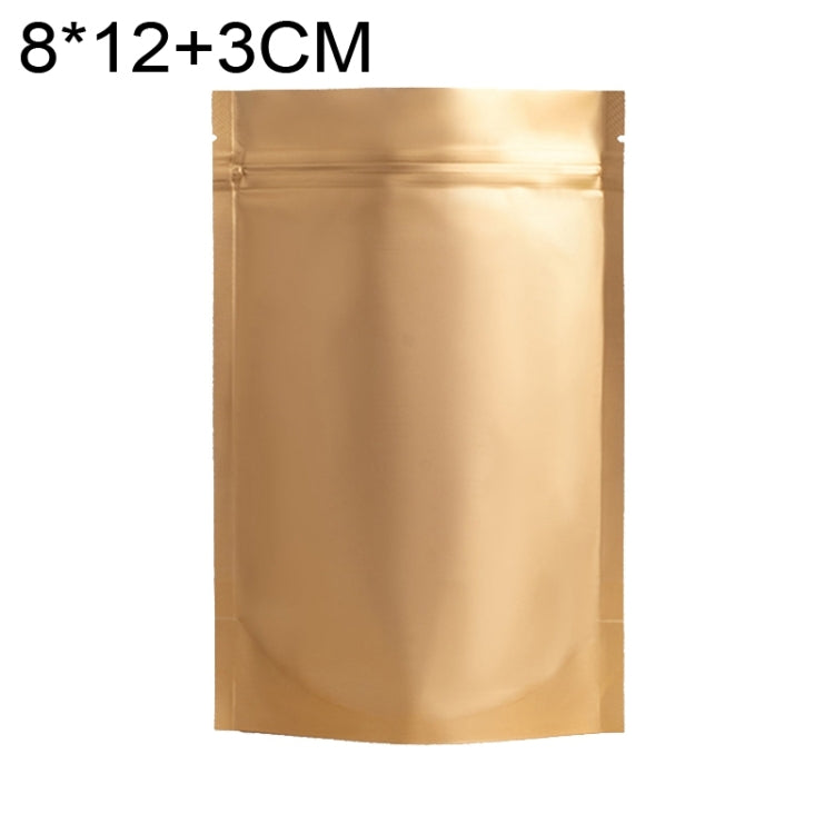 100 PCS/Set Matte Aluminum Foil Snack Stand-up Pouch, Size:8x12+3cm(Gold)