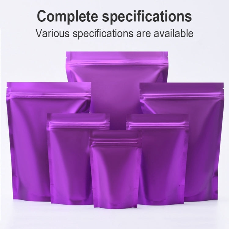 100 PCS/Set Matte Aluminum Foil Snack Stand-up Pouch, Size:8x12+3cm(Purple)