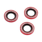 For iPhone 11 Pro / 11 Pro Max / 12 Pro 9H Point Drill Camera Lens Protector Circle(Red)