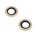 For iPhone 12 / 12 mini / 11 9H Point Drill Camera Lens Protector Circle(Gold)