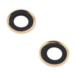 For iPhone 12 / 12 mini / 11 9H Point Drill Camera Lens Protector Circle(Gold)