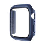 ROCK 2 in 1 PC Frame + Tempered Glass Protector Case For  Apple Watch Series 7 41mm(Blue)