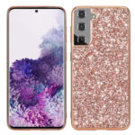 For Samsung Galaxy S22 Ultra 5G Glitter Powder Shockproof TPU Protective Phone Case(Rose Gold)