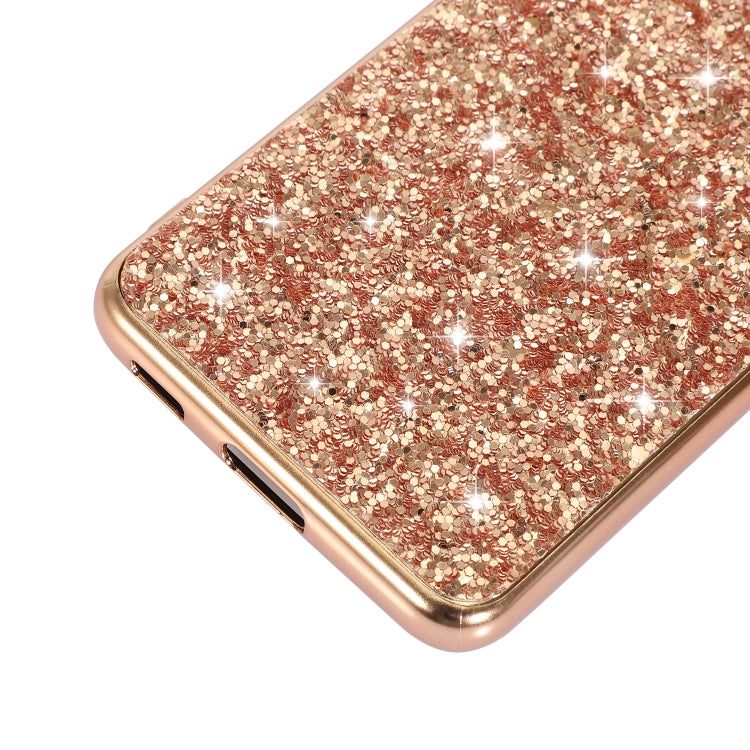 For Samsung Galaxy S22 Ultra 5G Glitter Powder Shockproof TPU Protective Phone Case(Rose Gold)