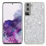 For Samsung Galaxy S22 Ultra 5G Glitter Powder Shockproof TPU Protective Phone Case(Silver)