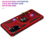 For Galaxy S20 Ultra Armor Shockproof TPU + PC Protective Case with 360 Degree Rotation Holder(Red)