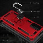 For Galaxy S20 Ultra Armor Shockproof TPU + PC Protective Case with 360 Degree Rotation Holder(Red)