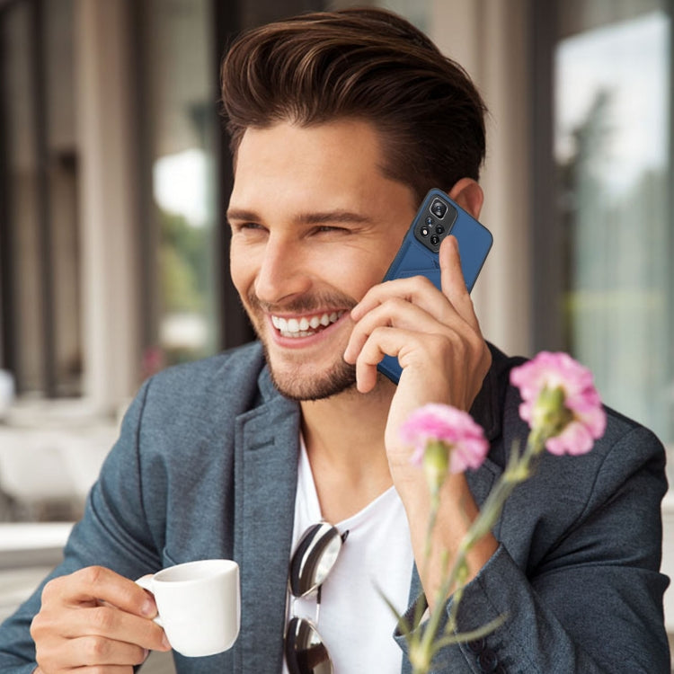 For Xiaomi Redmi Note 11 Pro Skin Feel PU + TPU + PC Phone Case with Card Slots(Blue)