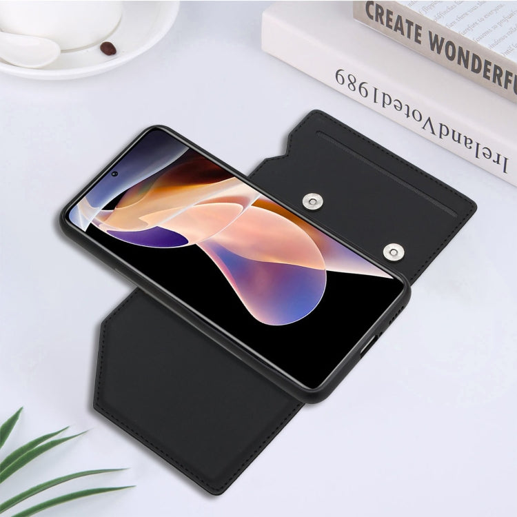 For Xiaomi Redmi Note 11 Pro Skin Feel PU + TPU + PC Phone Case with Card Slots(Black)