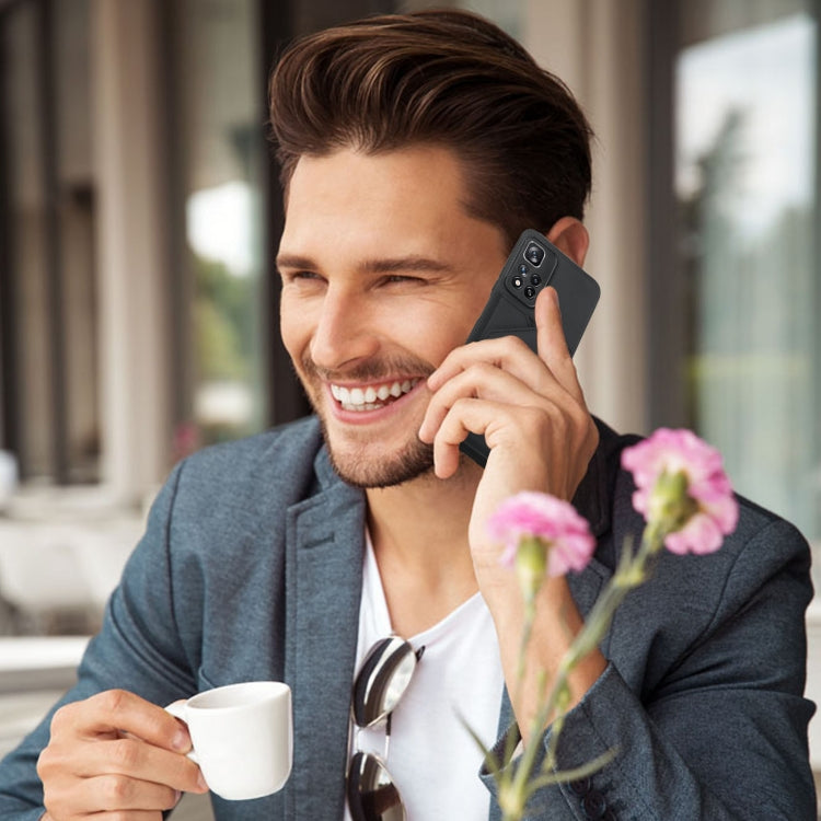 For Xiaomi Redmi Note 11 Pro Skin Feel PU + TPU + PC Phone Case with Card Slots(Black)