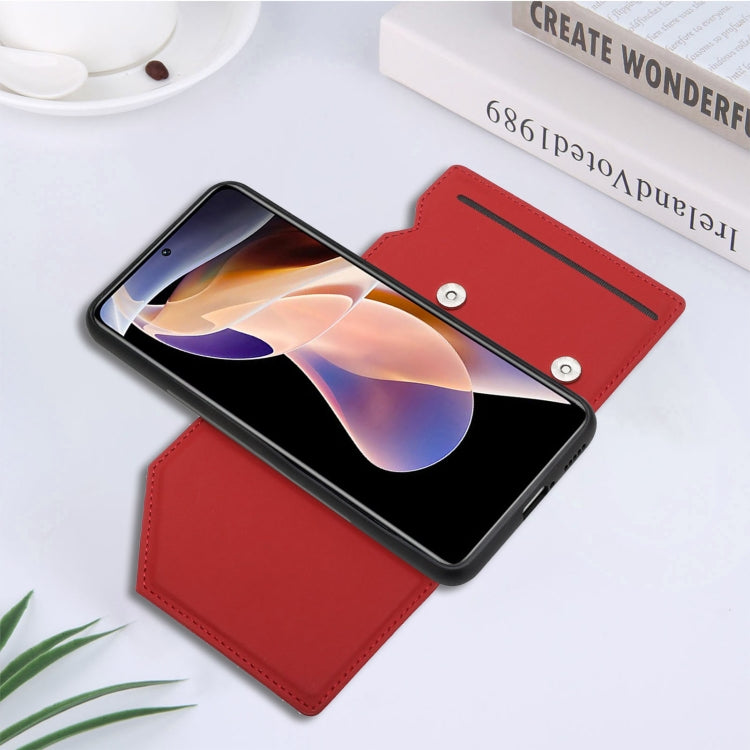 For Xiaomi Redmi Note 11 Pro Skin Feel PU + TPU + PC Phone Case with Card Slots(Red)