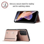 For Xiaomi Redmi Note 11 Pro Skin Feel PU + TPU + PC Phone Case with Card Slots(Rose Gold)