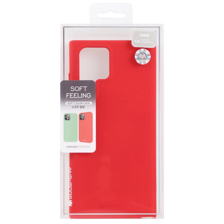 For Samsung Galaxy S22 Ultra 5G GOOSPERY SOFT FEELING Liquid TPU Soft Case(Red)