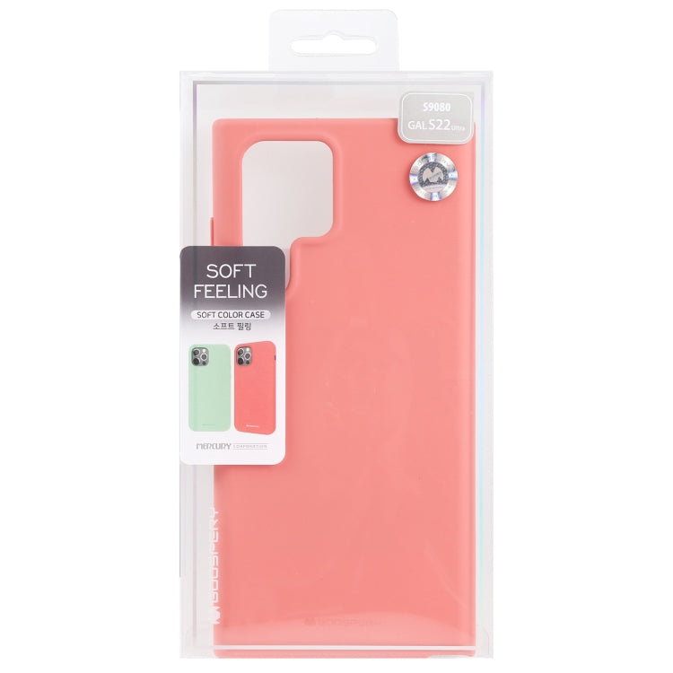 For Samsung Galaxy S22 Ultra 5G GOOSPERY SOFT FEELING Liquid TPU Soft Case(Pink)