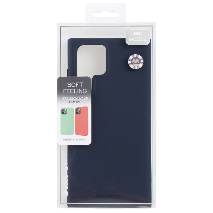 For Samsung Galaxy S22 Ultra 5G GOOSPERY SOFT FEELING Liquid TPU Soft Case(Dark Blue)