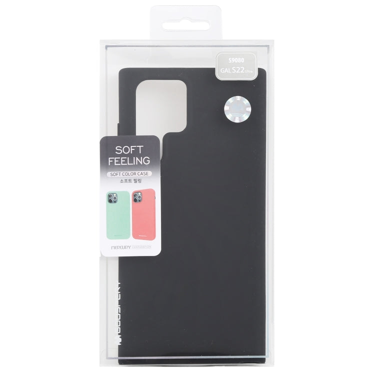 For Samsung Galaxy S22 Ultra 5G GOOSPERY SOFT FEELING Liquid TPU Soft Case(Black)