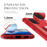 For Galaxy S20 Carbon Fiber Protective Case with 360 Degree Rotating Ring Holder(Red)