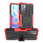 For Xiaomi Redmi Note 11 5G Tire Texture TPU + PC Phone Case(Red)