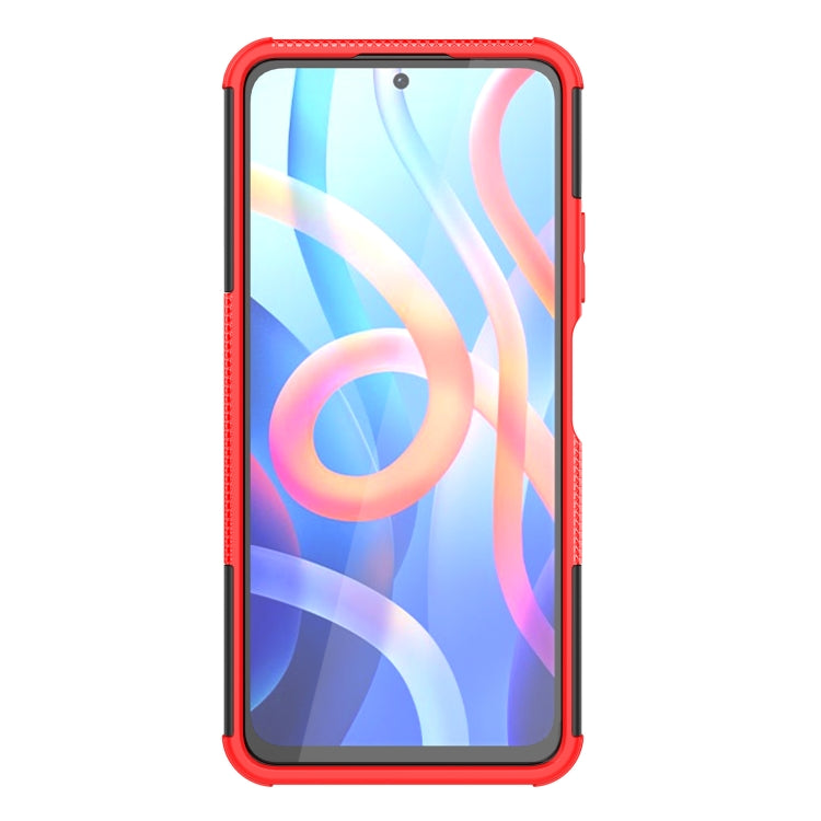 For Xiaomi Redmi Note 11 5G Tire Texture TPU + PC Phone Case(Red)